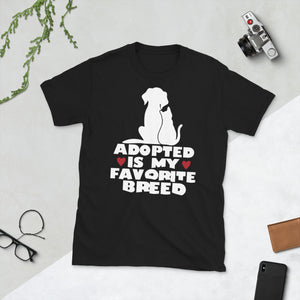 Adopted Is My Favorite Breed T-Shirt | Rescue Dog T Shirt